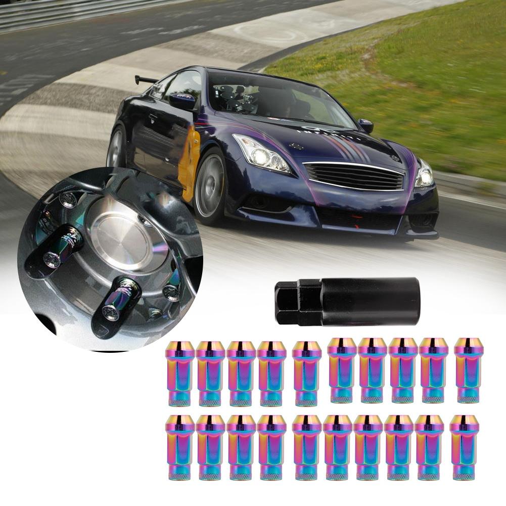 20 шт. M12*1.25 Железные конусные удлиненные открытые гоночные колесные гайки-колпачки с ключом