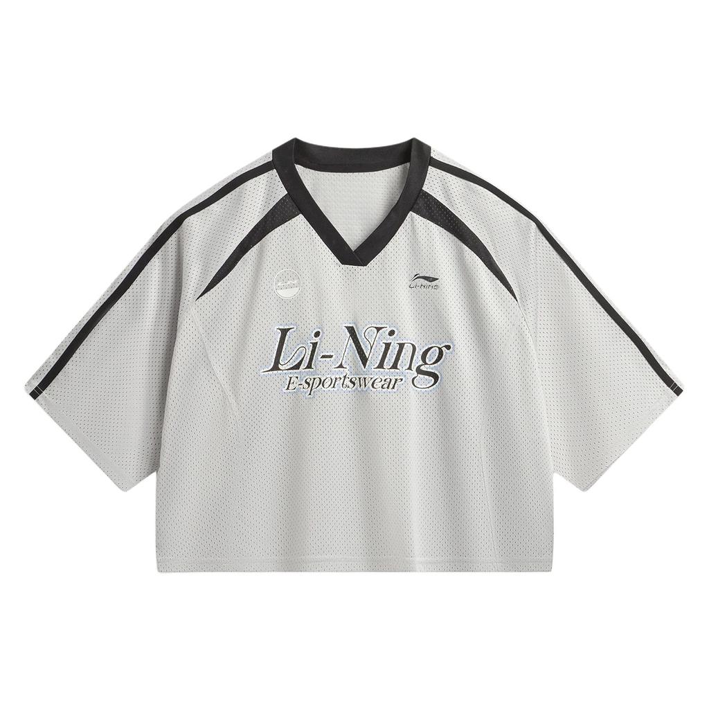Li-Ning Серия 'Спортивный образ жизни' Цветные блоки Буквы Мягкий Простой Универсальный Футболка с коротким рукавом Женские топы ATSW254-1