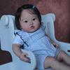 Cute Chubby Simulation Dolls 22 Inch Cloth Body Soft Touch Newborn Doll with Handmade 3D Skin Visible Veins Real Like Bebe Reborn Doll Kids Xmas Gifts