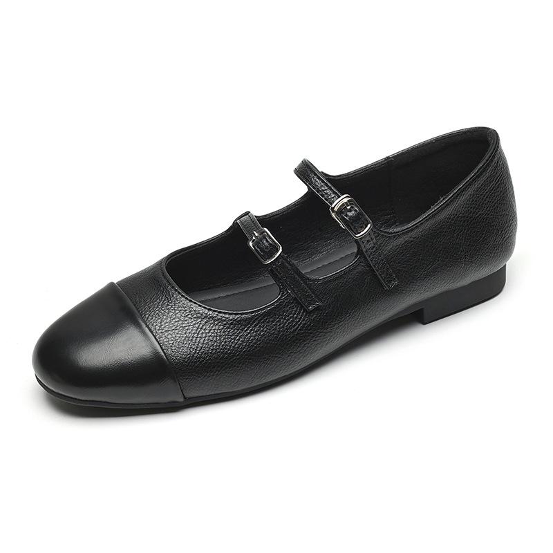 Weiwei Girl 883-1 Silver Mary Jane Shoes Women's French Small Fragrant Style Word with Flat Single Shoes Large Size Women's Shoes