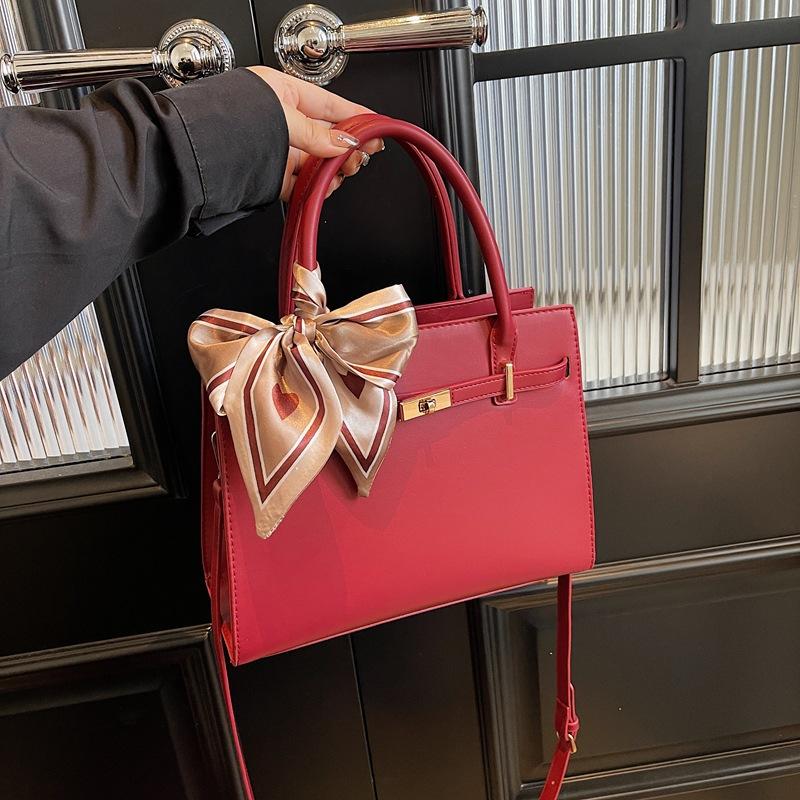 Стильная красная сумка-тоут для поездок на работу, большая вместимость, на плечо, мессенджер