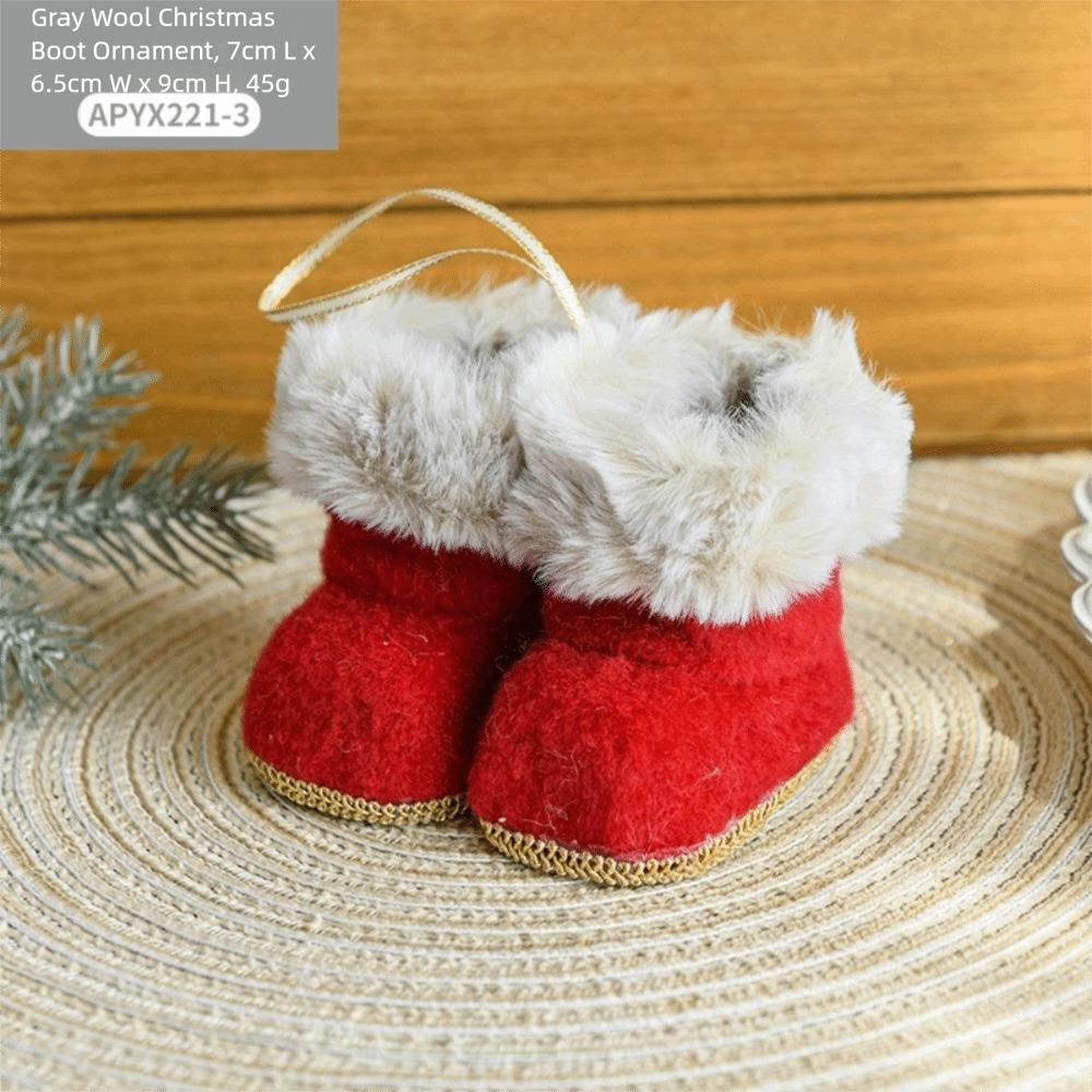 Colorful Fabric Fabric Hanging Decoration Plush Mini Shoes Ornament Christmas Tree Decoration