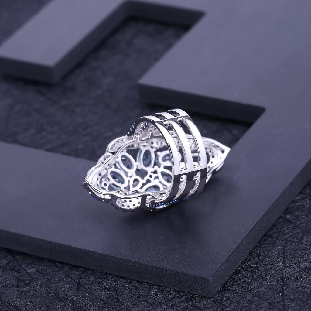 Высококачественное роскошное дизайнерское кольцо с натуральным топазом, французское романтическое кольцо из серебра 925 пробы с драгоценным камнем натурального цвета