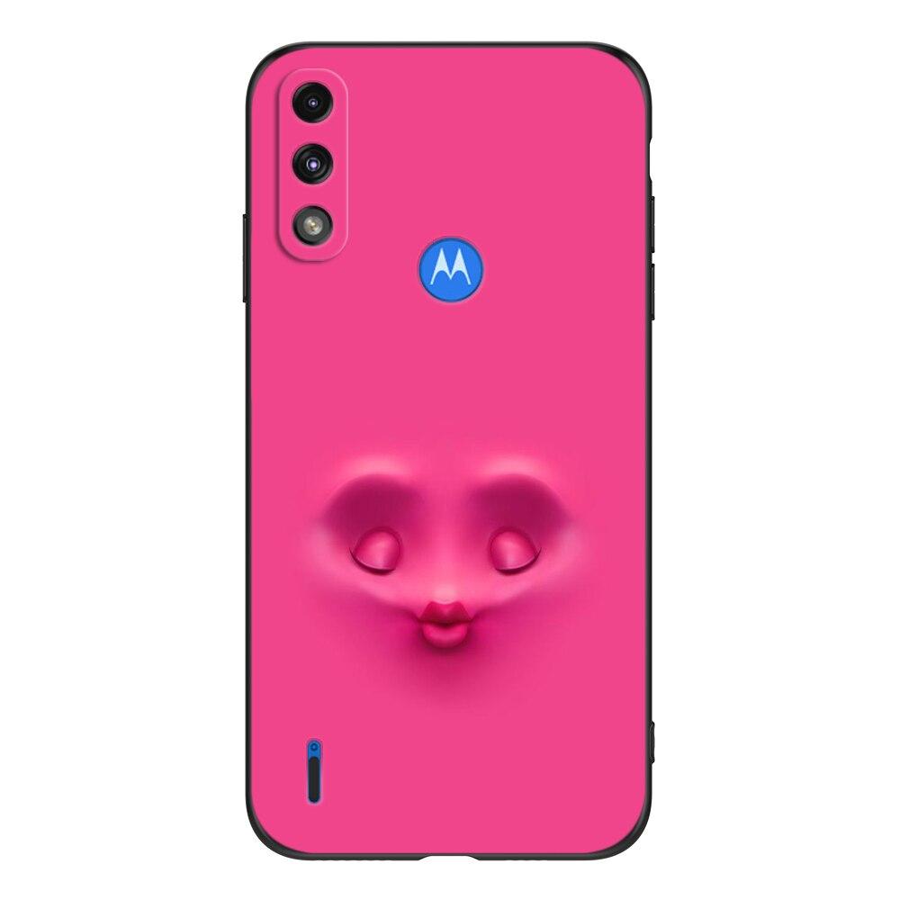 Для Motorola Moto E7 E7i Power Case задняя крышка телефона Мягкий силиконовый защитный черный чехол из ТПУ милый забавный