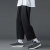 Мужские брюки весна-осень с завязками на талии и эластичным поясом, прямые, широкие, прямые, больших размеров, однотонные, свободные, уличные, спортивные брюки
