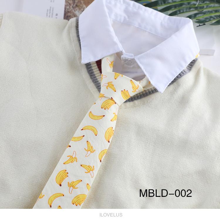 Галстук с рисунком из хлопка, модный повседневный галстук с фруктовым узором 6 см для мужчин и женщин