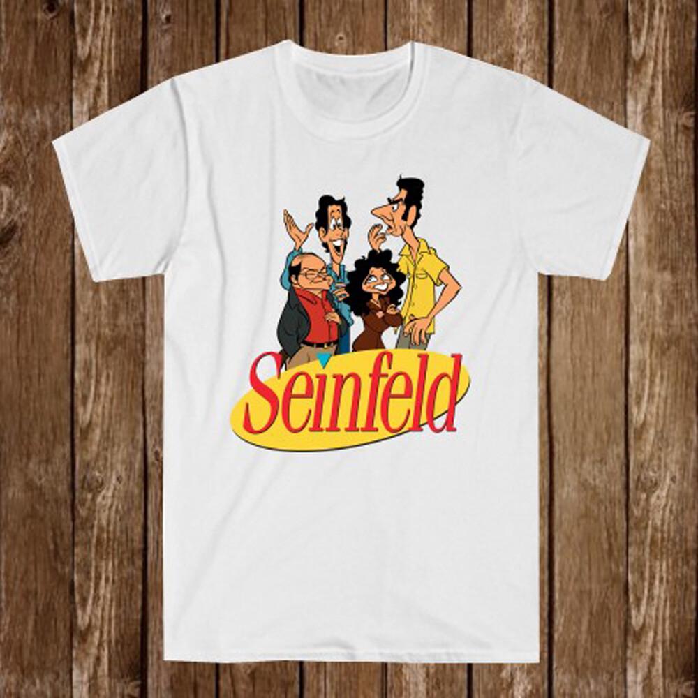 Мужская белая футболка с мультяшными персонажами Seinfeld, размеры S-5XL, унисекс