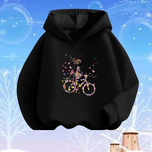 Модные толстовки с принтом Эйфелевой башни в Париже для девочек, осенние и зимние тонкие уличные пуловеры с длинными рукавами