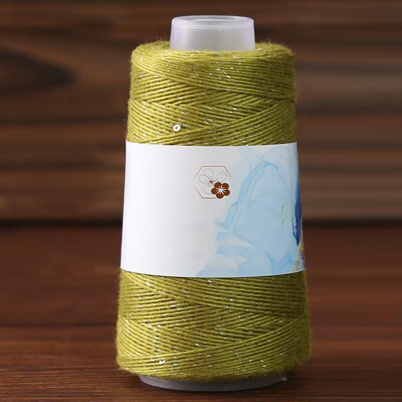 1 шт. Пряжа ручной вязки для подарка, сделай сам, блестящая шелковая нить с пайетками, пряжа из чистого хлопка и натурального шелка ручной работы, вязальная пряжа с серебряной нитью