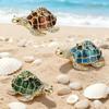 Stylish Metal Turtle Jewelry Box with Diamond Accents - Cute Unisex Home Decor.