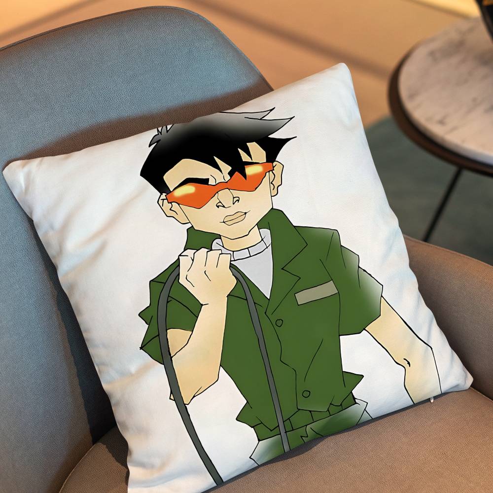 Cool Jade Jackie Chan Adventures Pillow Case Anti-Dustmite Pillowcase Invisible Zipper Silky Short Plush Sofa Cushion Cover