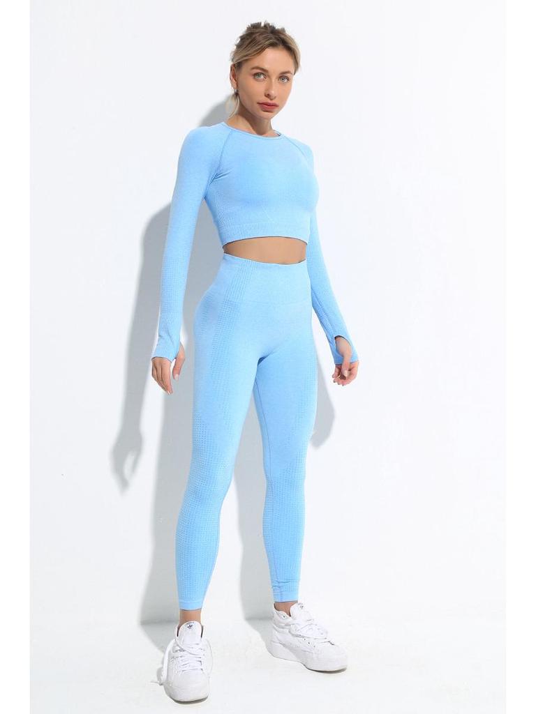 New European & American Women's Quick-Dry Yoga Set: Long Sleeve Top, Sport Vest, Tight Pants.