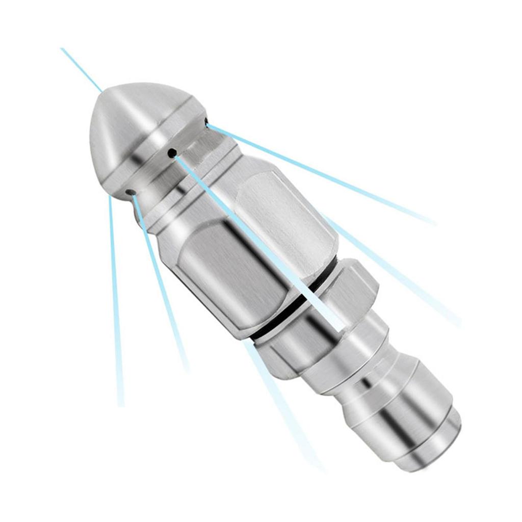 Насадка высокого давления «мышиная голова» из нержавеющей стали для рытья канализации, насадка высокого давления «мышиная голова» 1/4 спереди, одна сзади, шесть насадок