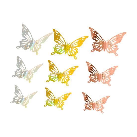 12 Pcs 3D Butterfly Wall Decor 3 Sizes Removable Hollow Mural Stickers for Bedroom Living Room Birthday Party Cake