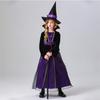 Halloween Child Witch Witch Magician Stage Show Crew Neck Purple Dress Woman
