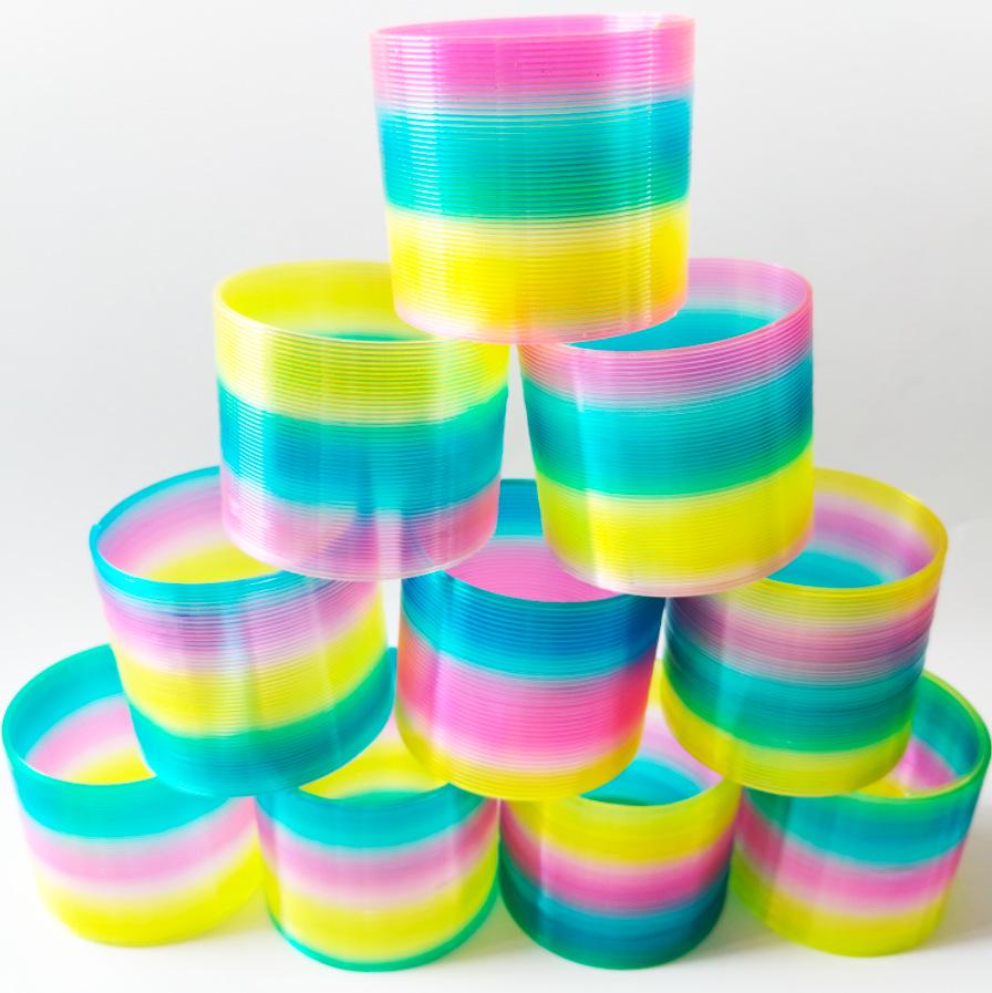 Magic Rainbow Stacking Rings Toy - Large, Colorful, Elastic Educational Circles