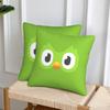Сова Duolingo Duo 2 шт. Квадратная наволочка Чехол для подушки Декор Подушка для дивана Уютная Подушка-плед Для дома Дивана