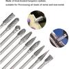 10pcs 1/8 Shank Long Double Cut Tungsten Carbide Burrs for Dremel, Rotary Burr Bits Rotary Files Burr Set for Die Grinder Rotary Tool, 4-Inch Length