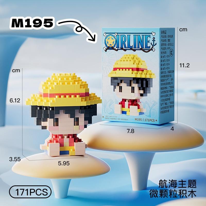 Новый One Piece Бог Солнца Ника Луффи Микро Строительные Блоки Чоппер Эйс Багги 3D Аниме Модель Сборка Мини Фигурки Кирпичики Игрушки Для Подарков.