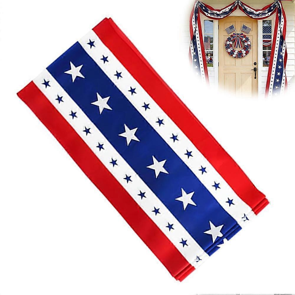 4th of July Decorations American Flag Bunting Patriotic Door Decor Outdoor Porch