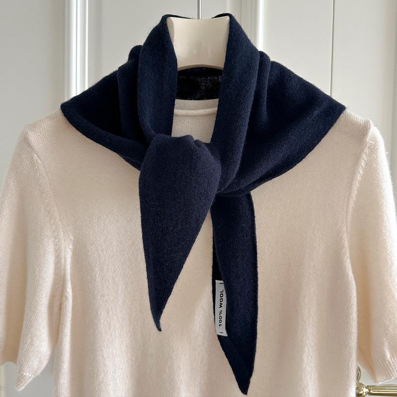 Knitted Scarf Women 100% Wool Winter Warm Scarves Solid Headband Design Thickened Shawl Soft Cashmere Pashmina Neck NEW