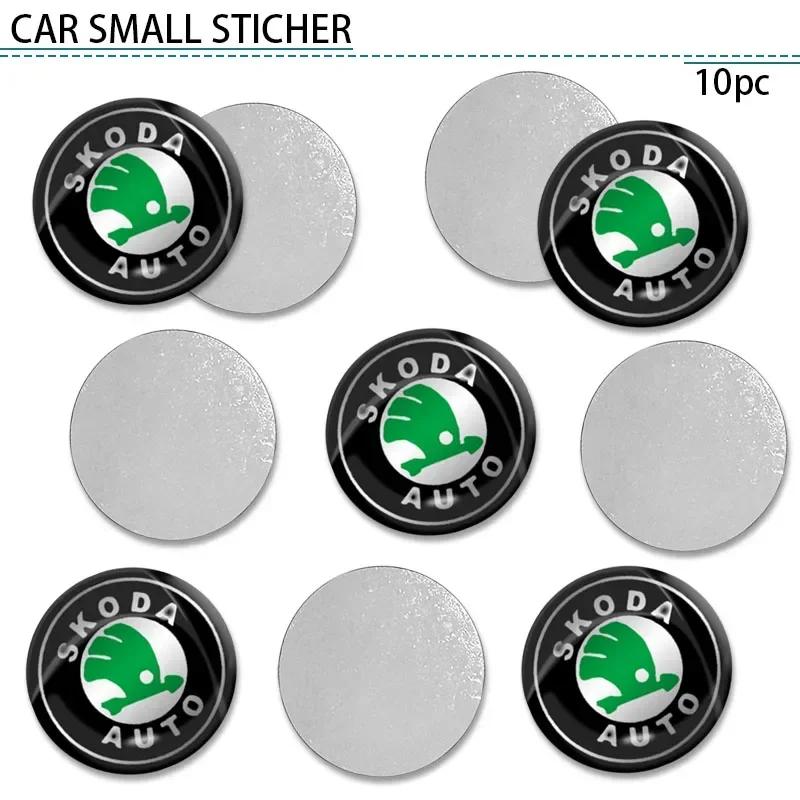 Car Sticker 2026 Hot 10Pcs Car Logo Car Center ConsoleTrumpet Decoration Sticker For Skoda Octavia Fabia Superb Roomster Kodiaq