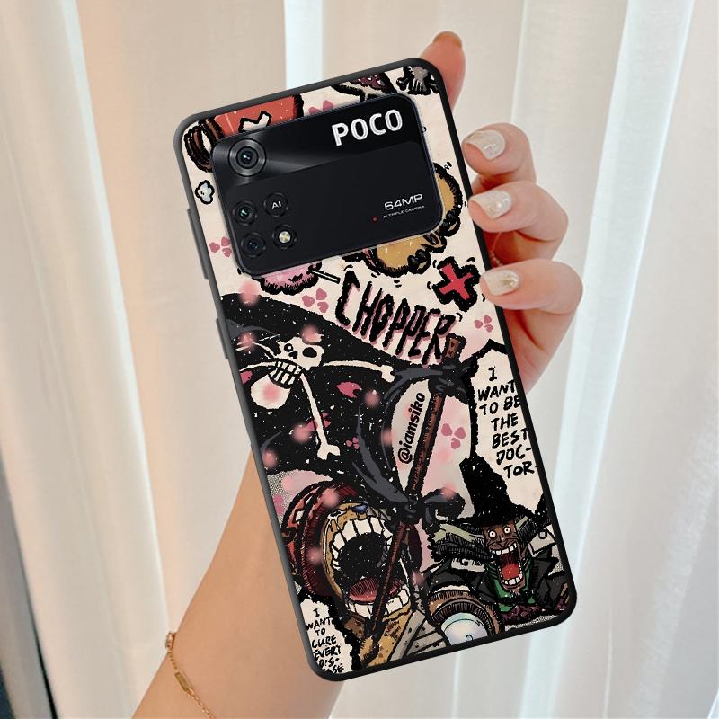 O-One P-Pieces Anime Phone Case for Xiaomi Poco X3 NFC M5s M7 C51 C61 X7 C71 X4 Pro M3 M4 Pro F3 F7 X5 C75 C40 C50 Black Soft