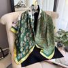 90 Silk Scarf Square Scarf High Sense, Korean Fashion Versatile Professional Simulation Silk Small Scarf Retro Printed Silk Scarf Women