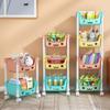 Toy Storage Trolley with Pulley Snack Storage Racks Detachable Simple Trolley Bookshelf Household Large Capacity Movable Trolley