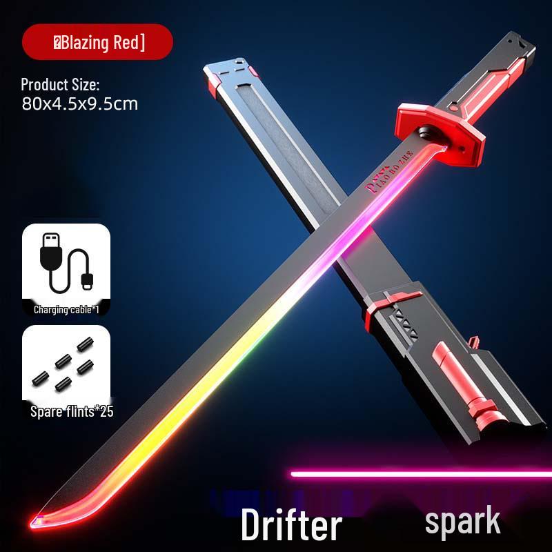 Pull-Out Spark Battle Blade: Seven-Color Light and Sound Laser Sword Toy