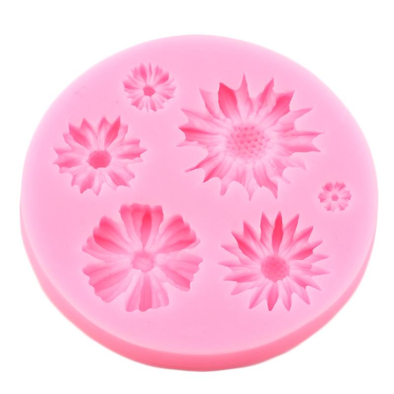 Силиконовая форма «Ромашка», цветок «сделай сам», формы для кексов, инструменты для украшения торта из помадки, форма для шоколадной мастики, полимерная глина, формы для конфет, смолы