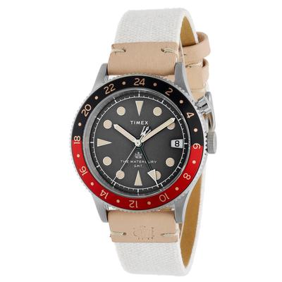 Часы Waterbury Traditional GMT Белый Черный Циферблат Кварцевые 10 ATM Водонепроницаемость Минеральное Стекло 40 мм TW2V74100 Белый [TIMEX] Мужские [Товар]