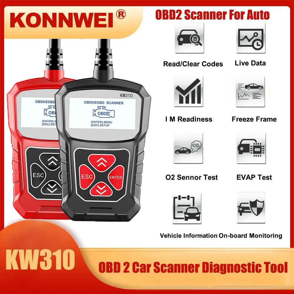 KONNWEI KW310 OBDII Автомобильные диагностические инструменты автомобильный сканер OBDII анализатор двигателя считыватель кодов автомобиль CAN OBDII Scan Tool тестер