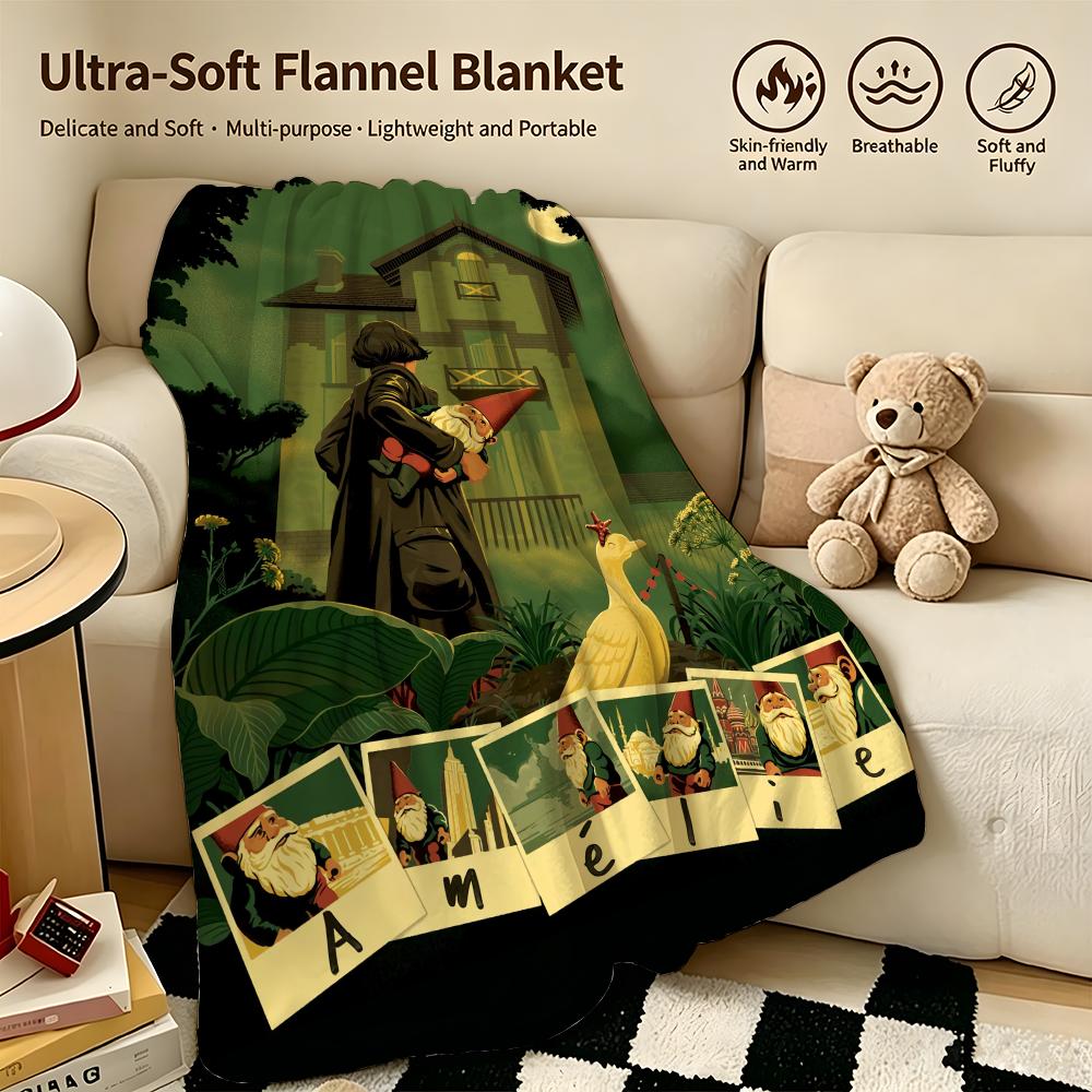 character aameliee Throw Warm Soft Flannel Blanket Multiuse for Sofa Bed Camping Travel Nap