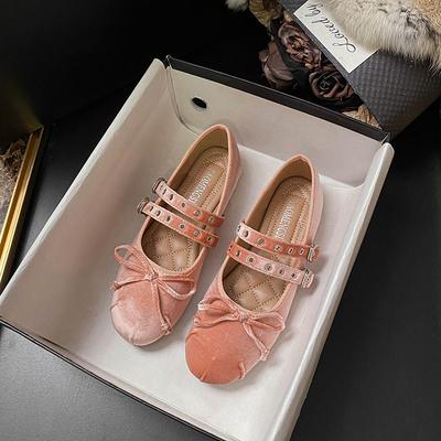 Принцесса в бегах бархатное слово на мягкой подошве с туфлями Мэри Джейн девочка ранняя весна фея бант замшевая обувь