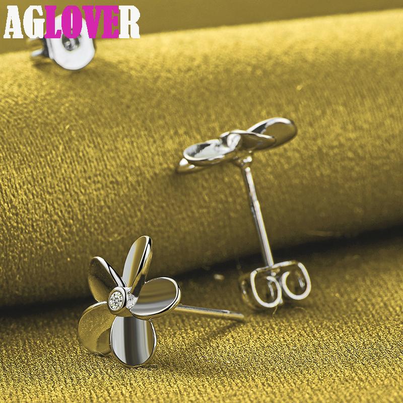 Ювелирные изделия из стерлингового серебра 925 пробы с пятилистным цветком AAA и цирконом