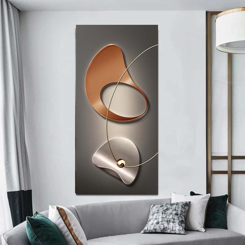 Роскошная абстрактная геометрическая живопись, круговые линии, настенное искусство, постеры и принты на холсте, современные настенные картины для декора гостиной