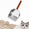 Совок для кошачьего туалета, металлический совок для кошек, инструмент для чистки, сито, портативное, прочное, легкое, деревянное сито