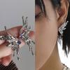 2025 New Y2K Aesthetic Punk Style Liquid Butterfly Earring for Woman Cool Metal Butterfly Earrings Zircon Wholesale