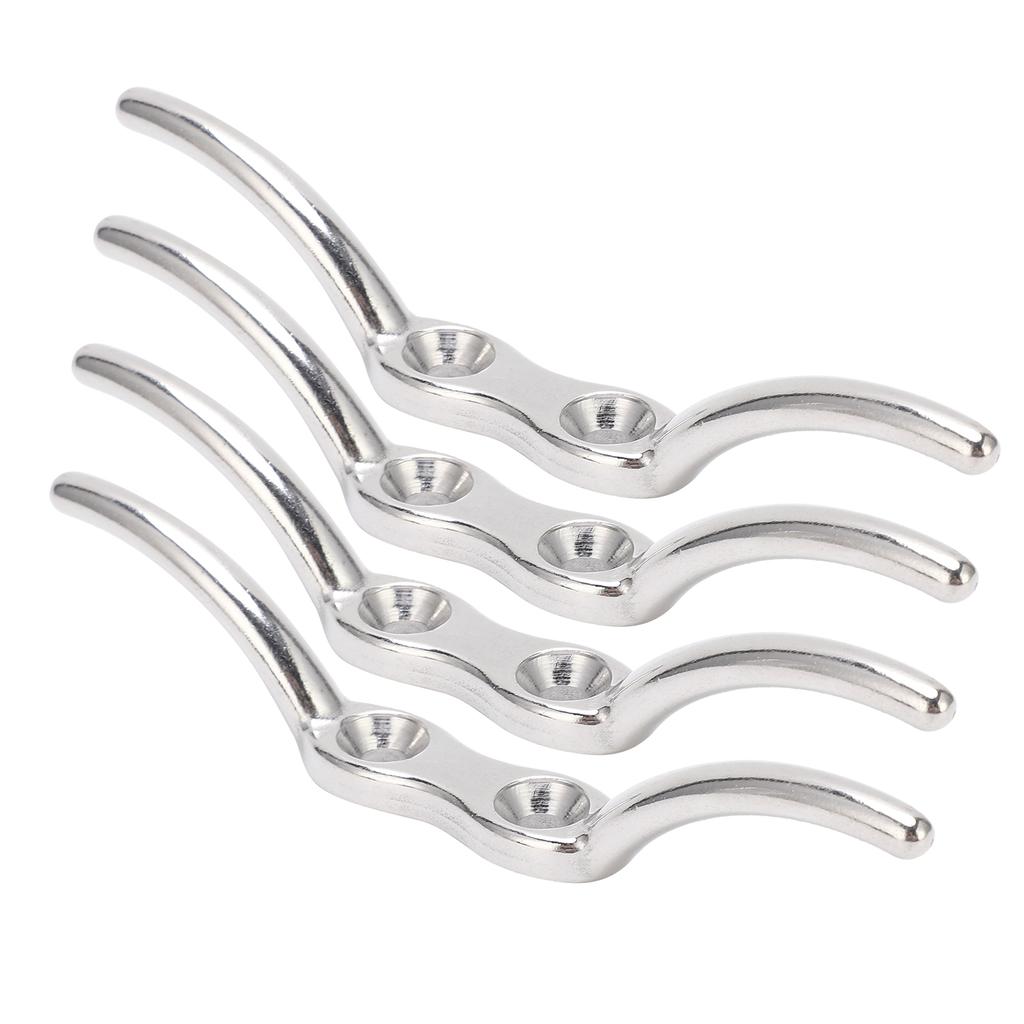 4 Pcs Rope Cleat Hook Stainless Steel Corrosion Resistance Durable Flagpole Boat Column Fixed Cleats150mm