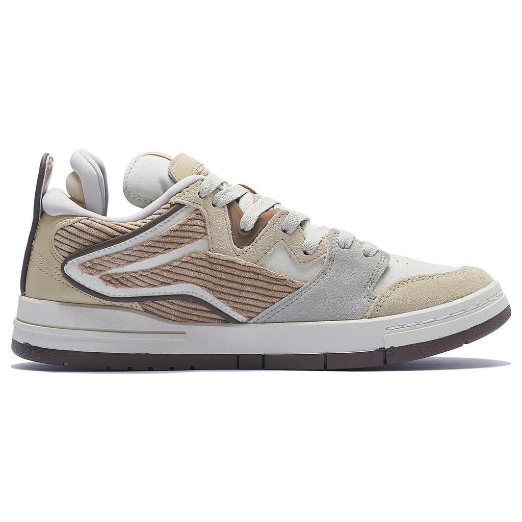 Li Ning Wave PRO Скользкие, Износостойкие, Легкие Низкие Скейтбордические Кроссовки Мужские Бежевые AECS051-4