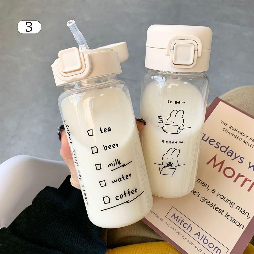 Travel Creative Cute Cartoon With Straw Drinking Cup Water Bottle Drinkware