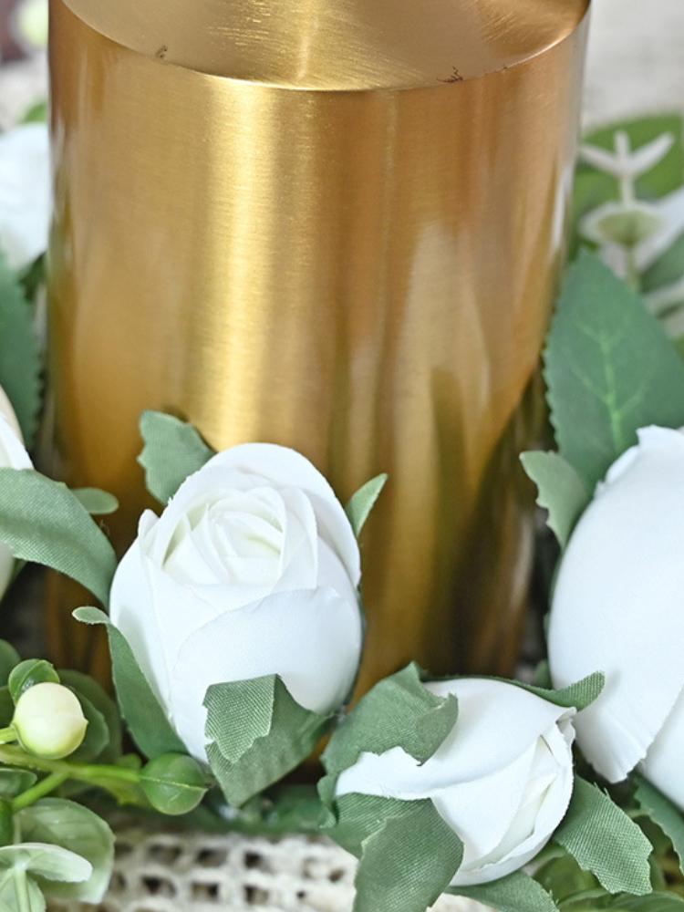 2 шт. Кольца для свечей на День святого Валентина, венок, кольцо для свечи, цветочная гирлянда, искусственные цветы, венки, украшение для стола, украшение для свадьбы, дома, фермы