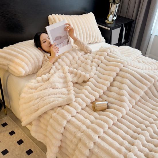 Luxury Velvet Blanket Ultra-Soft Pillow Cover Faux Fur Double-Sided Plush Comfort Pillowcase Pure