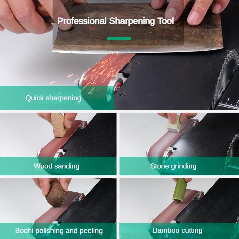 2 в 1 200 Вт Маленький Портативный Ленточный Шлифовальный Станок Профессиональный Инструмент для Заточки Бытовая Настольная Пила для Резки