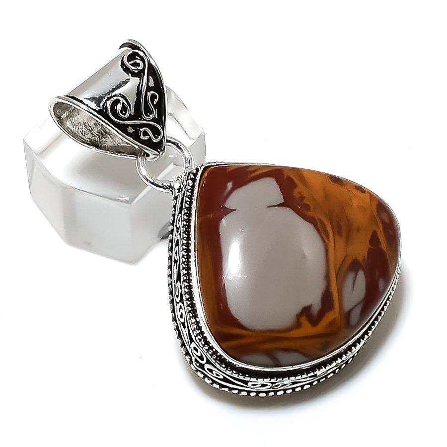 Noreena Jasper Gemstone Handmade 925 Sterling Silver Jewelry Pendant 1.89" w6I38