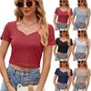 Women's T-shirt Summer V-neck Short-sleeved Fashion Short Slim-fit Top
