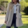 Autumn and Winter Women's Tweed Jacket Velvet Single-breasted Warm Jacket