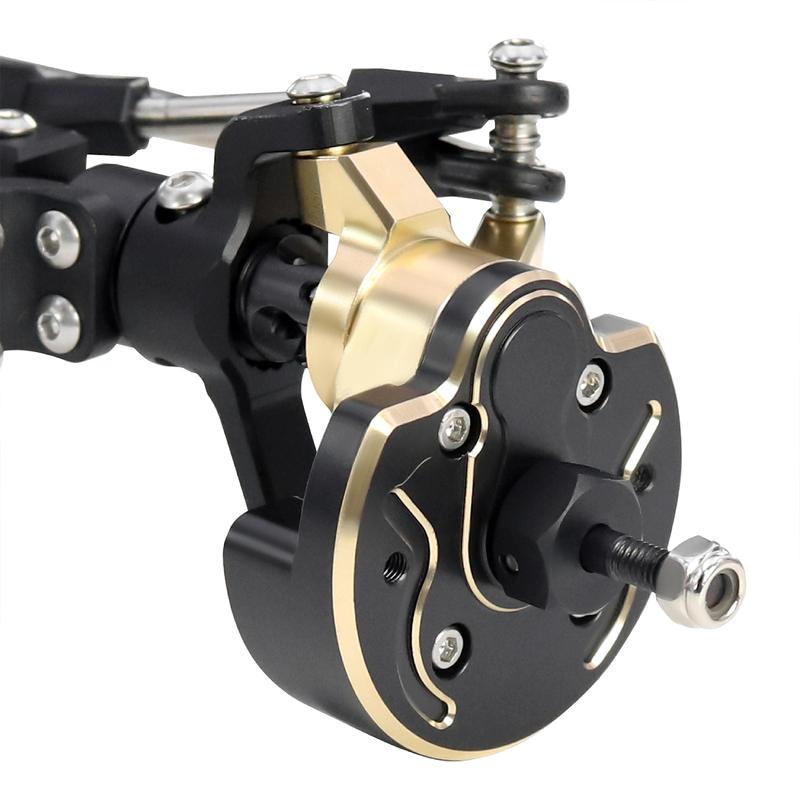 LCG Heavy Aluminum Front Rear Portal Axle Set+Brass Knuckles 50° 4WS for 1/10 RC Crawler Axial Capra 1.9 Chassis