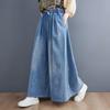 Summer Jeans Long Pants Plus Size Women Elastic Waist Pants Wide Leg Pants Loose Casual Denim Female Casual Trousers Pants Oversize